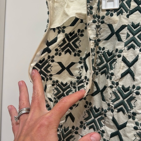 Zara Women’s XL Green and Cream High Waist Embroidered Shorts - Picture 6 of 10